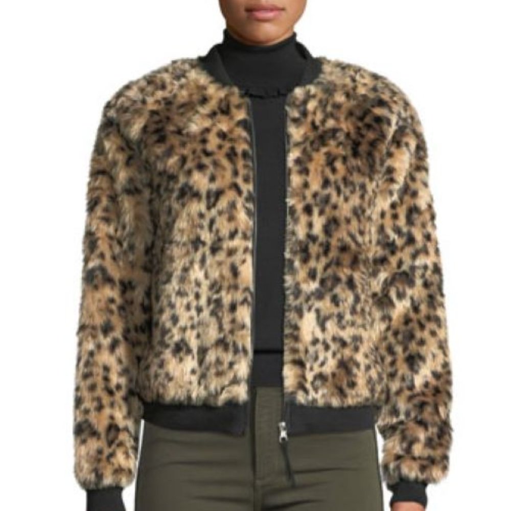 Black orchid leopard bomber